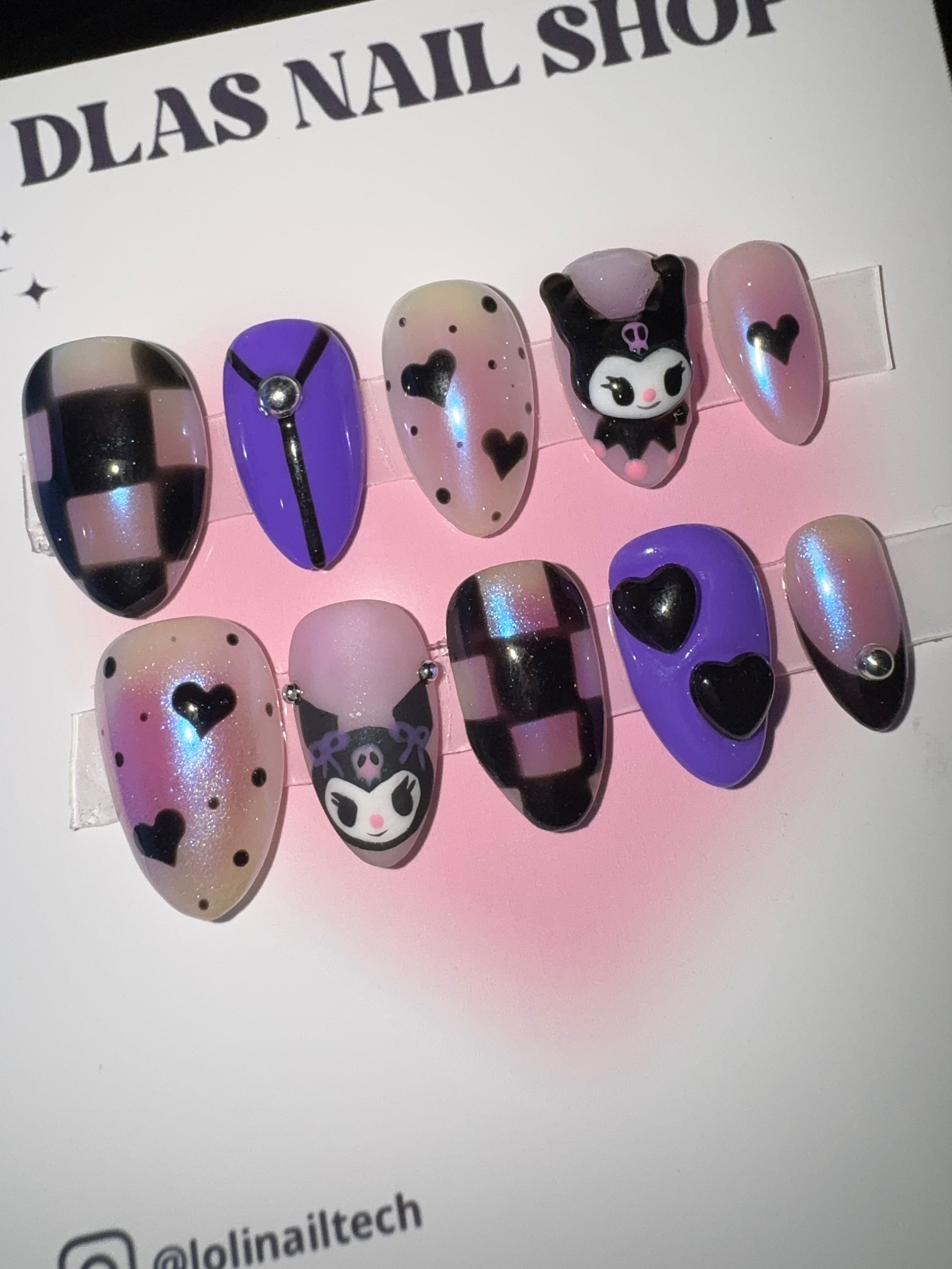 Kuromi Vibes Nails